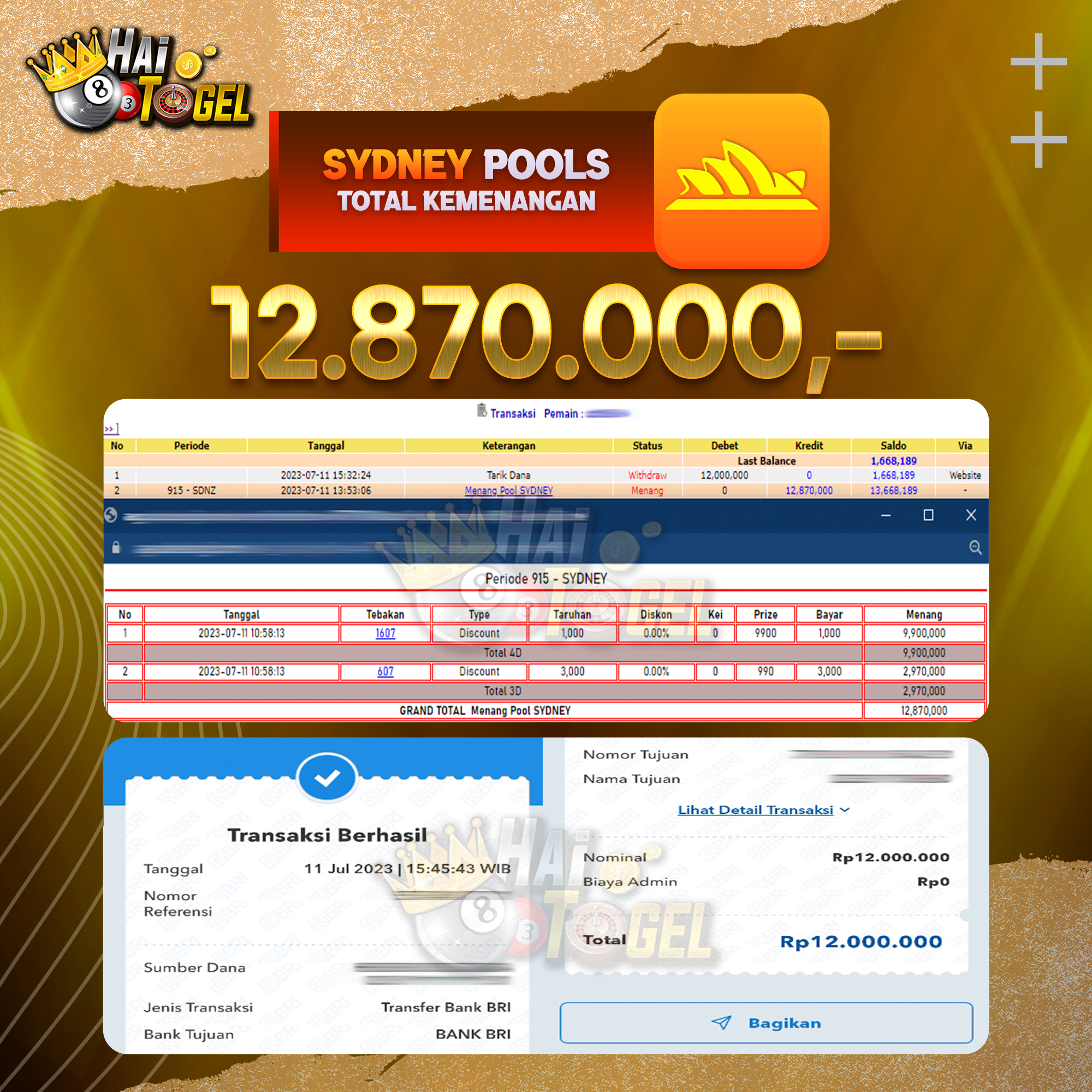 Read more about the article BUKTI PEMBAYARAN HAITOGEL TOGEL SYDNEY RP. 12.870.000