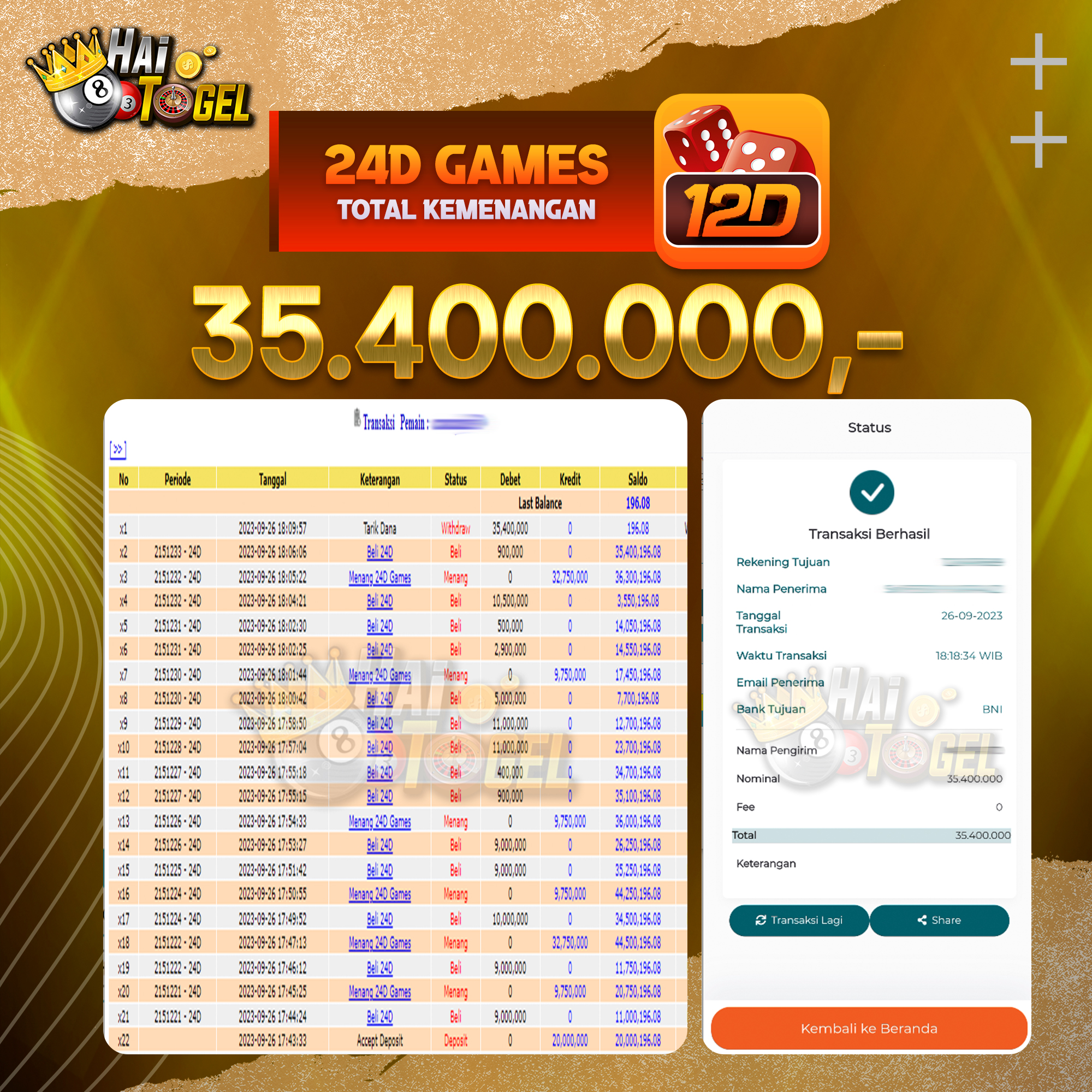 You are currently viewing BUKTI CASINO JACKPOT HAITOGEL 24D GAMES RP. 35.400.000