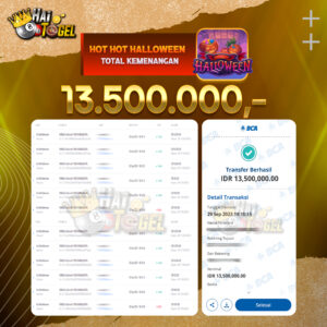 Read more about the article BUKTI KEMENANGAN SLOT HAITOGEL HOT HOT HALLOWEEN RP. 13.500.000