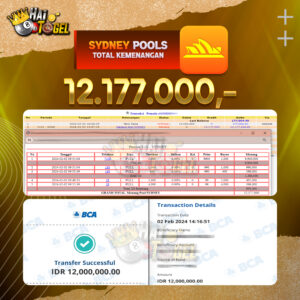 Read more about the article BUKTI PEMBAYARAN HAITOGEL TOGEL SYDNEY RP. 12.177.000