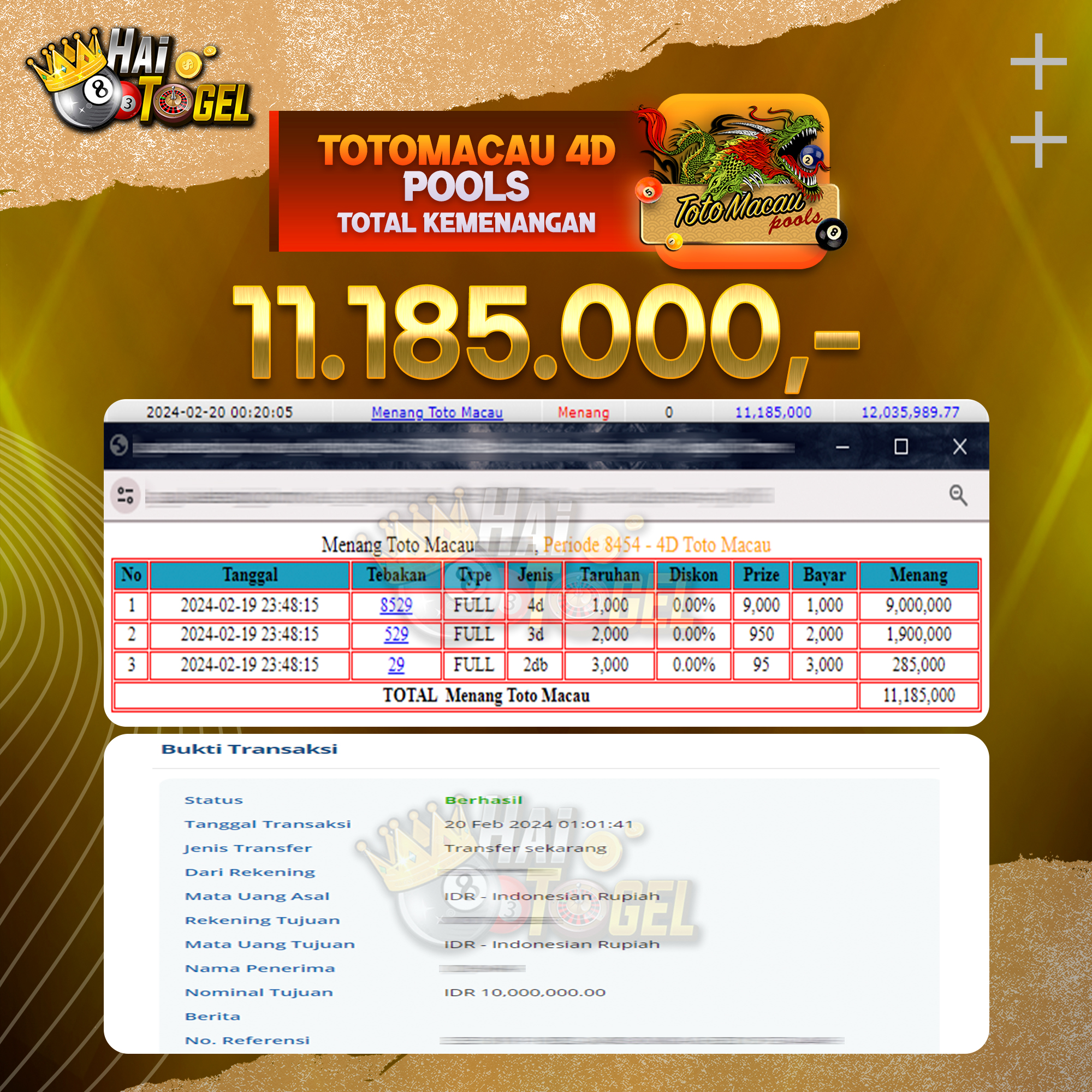 You are currently viewing BUKTI JACKPOT HAITOGEL PASARAN TOTOMACAU4D RP. 11.185.000