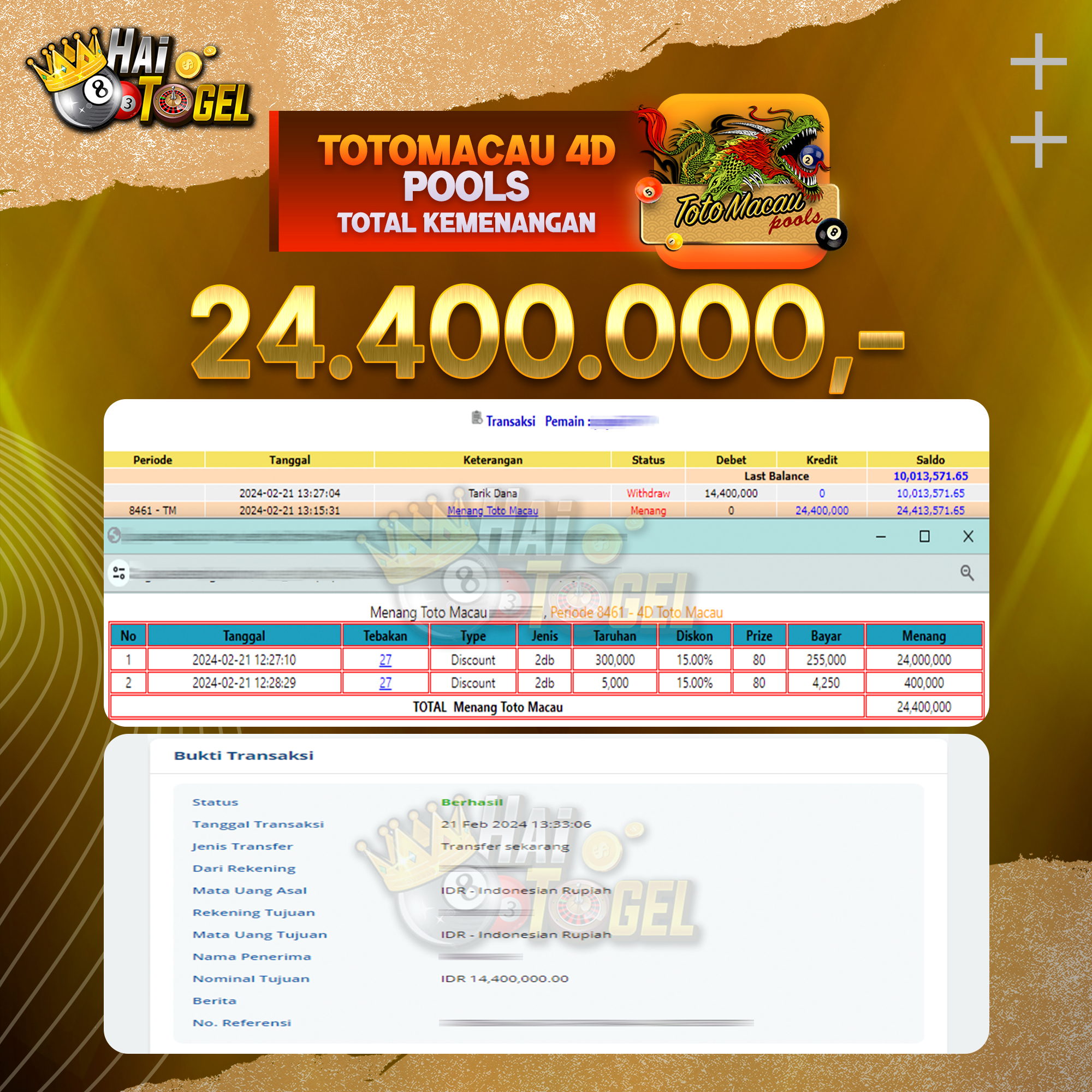 You are currently viewing BUKTI JACKPOT HAITOGEL PASARAN TOTOMACAU4D RP. 24.400.000