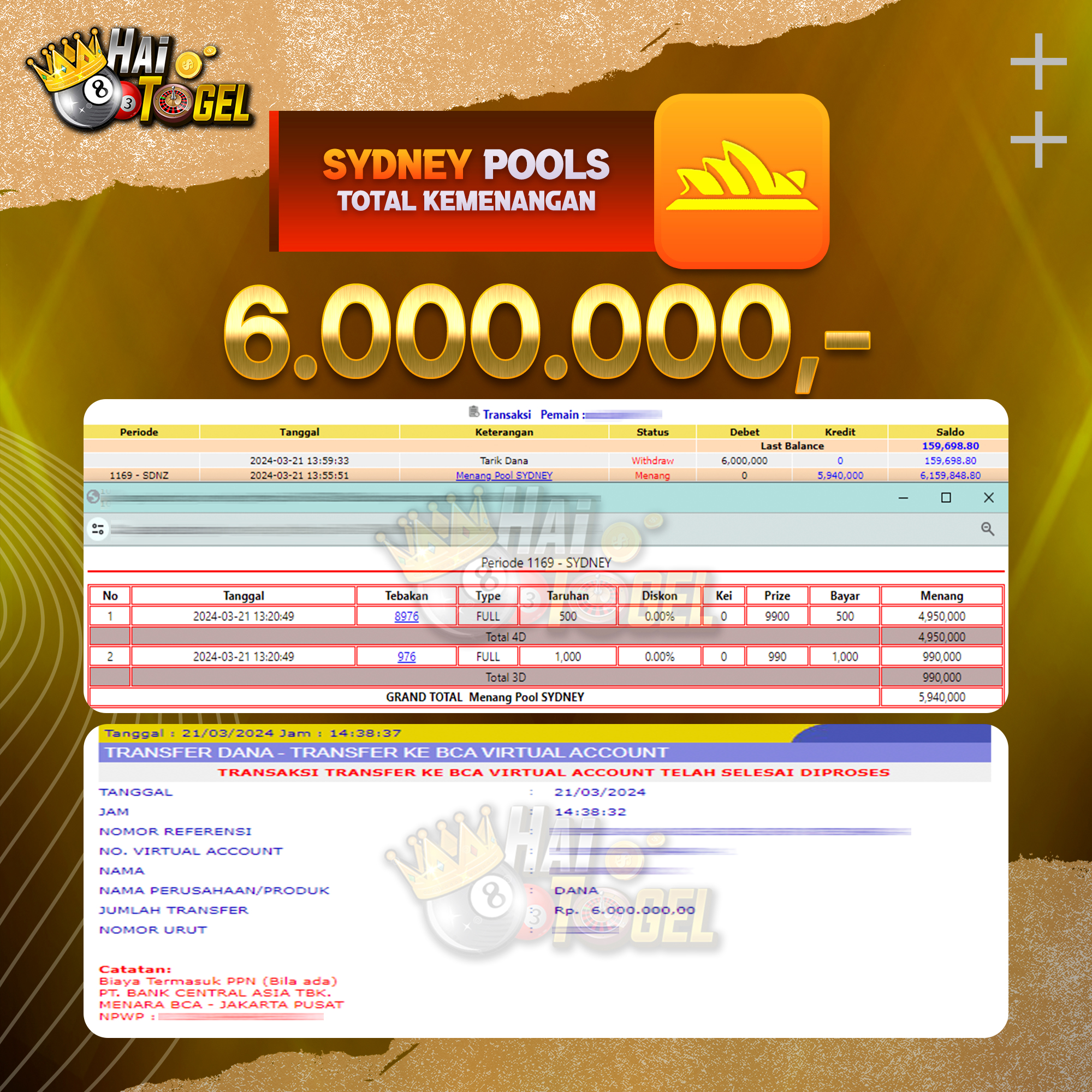 You are currently viewing BUKTI PEMBAYARAN HAITOGEL TOGEL SYDNEY RP. 6.000.000