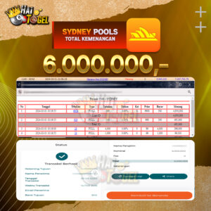 Read more about the article BUKTI PEMBAYARAN HAITOGEL TOGEL SYDNEY RP. 6.000.000