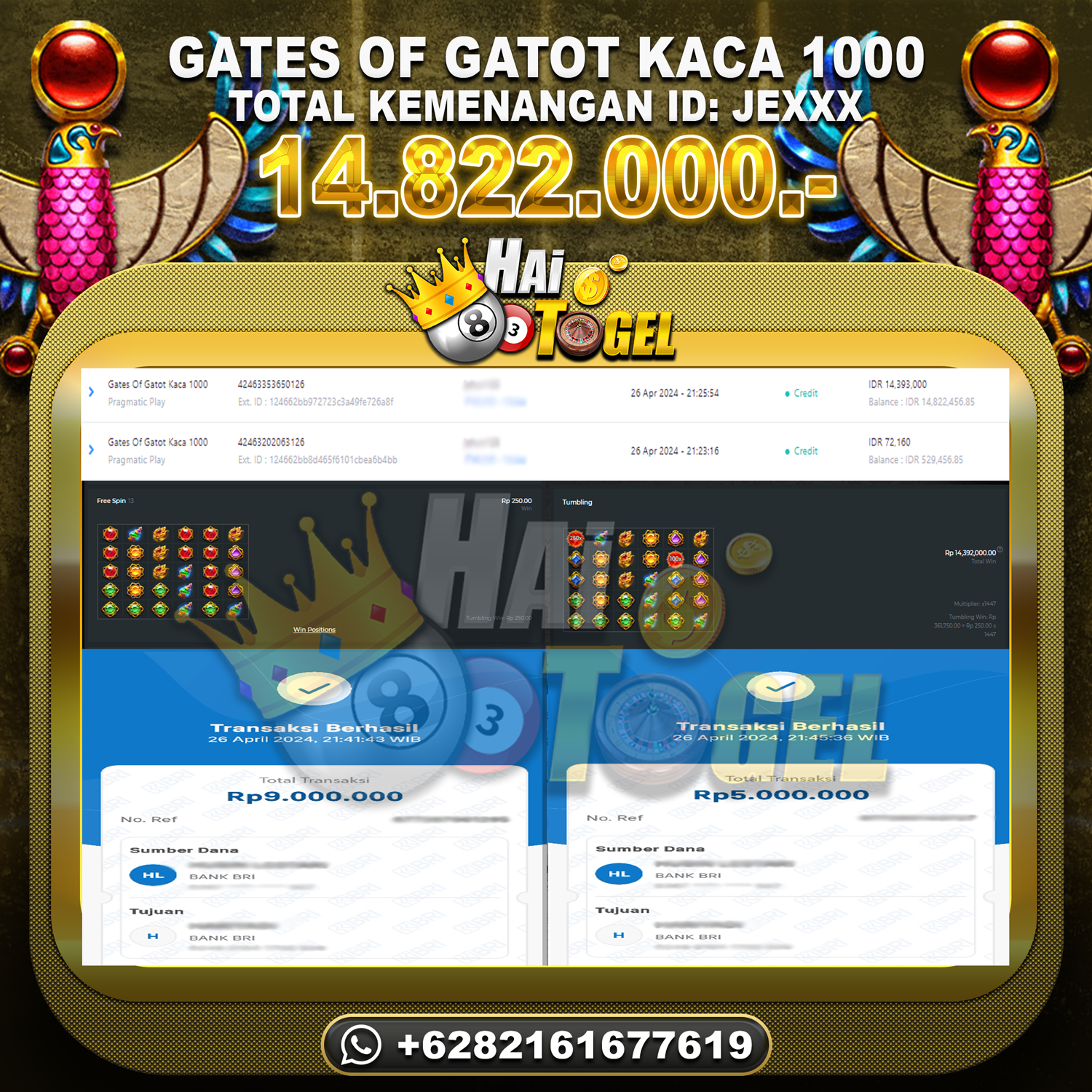 Read more about the article BUKTI KEMENANGAN SLOT HAITOGEL GATES GATOT KACA RP. 14.822.000