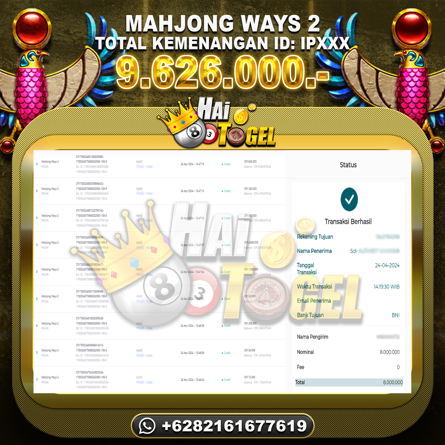 You are currently viewing BUKTI JP SLOT HAITOGEL MAHJONG WAYS 2 RP. 9.626.000