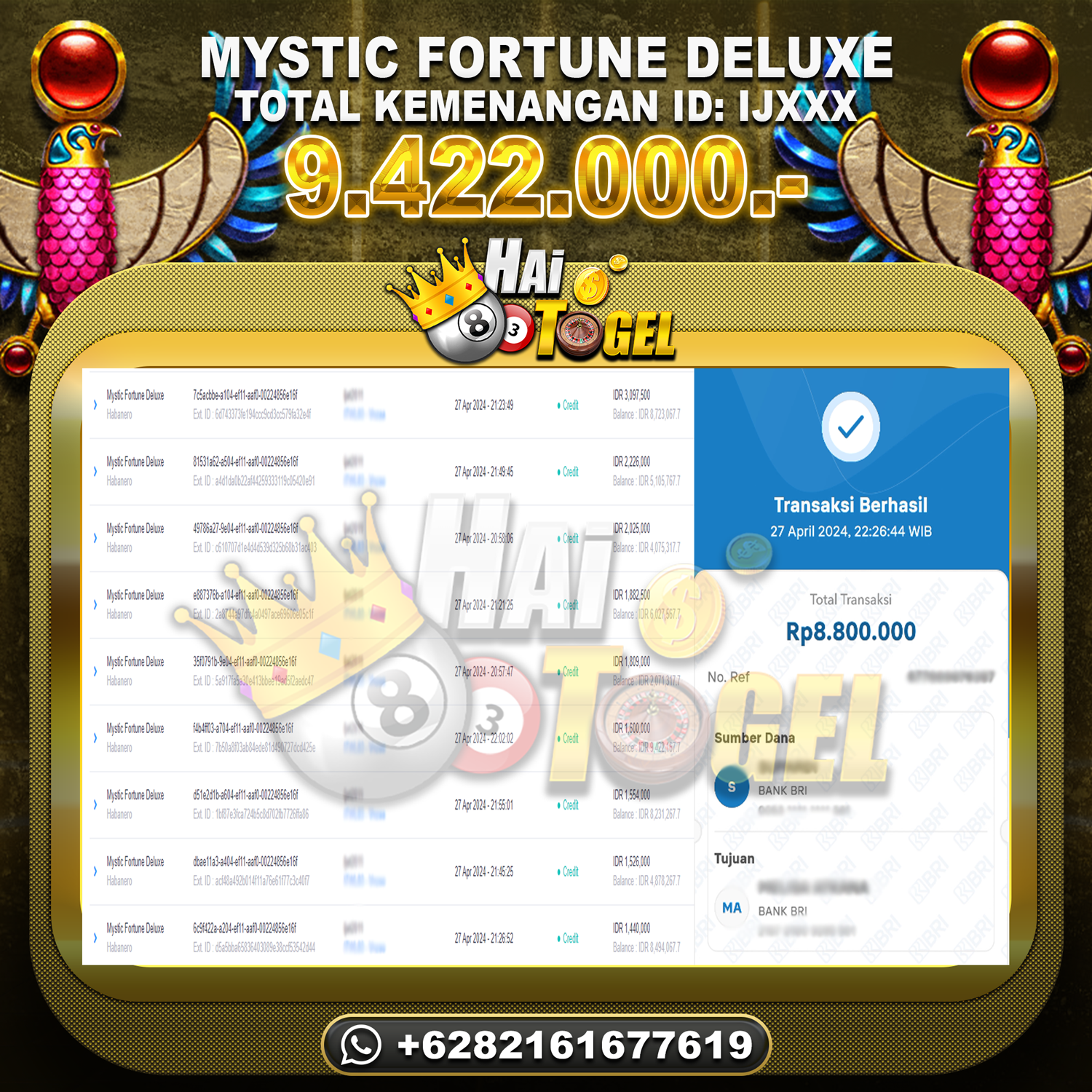 You are currently viewing BUKTI KEMENANGAN HAITOGEL SLOT : MYSTIC FORTUNE DELUXE RP. 9.422.000