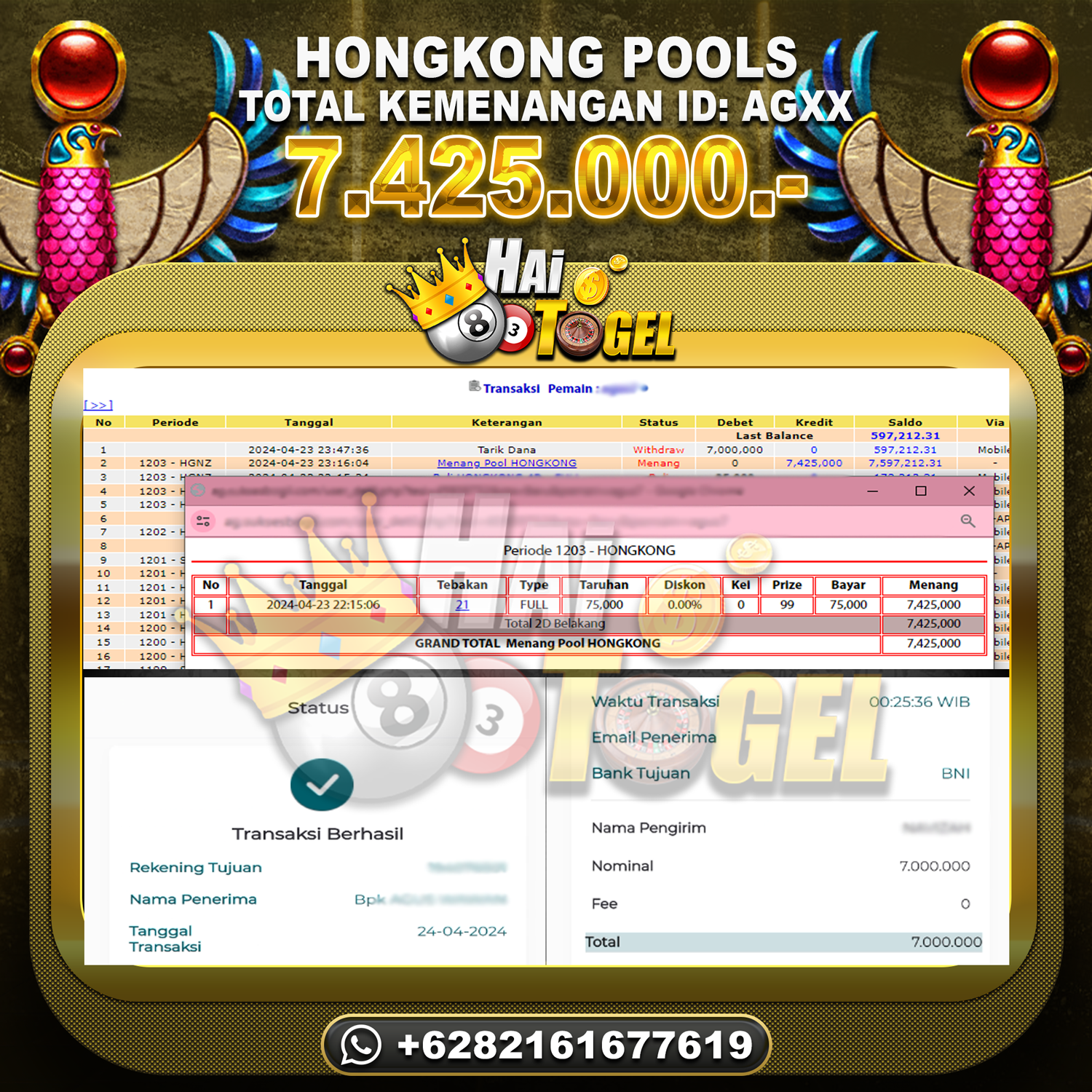 You are currently viewing BUKTI JP HAITOGEL TOGEL : HONGKONG SEBESAR : RP. 7.425.000