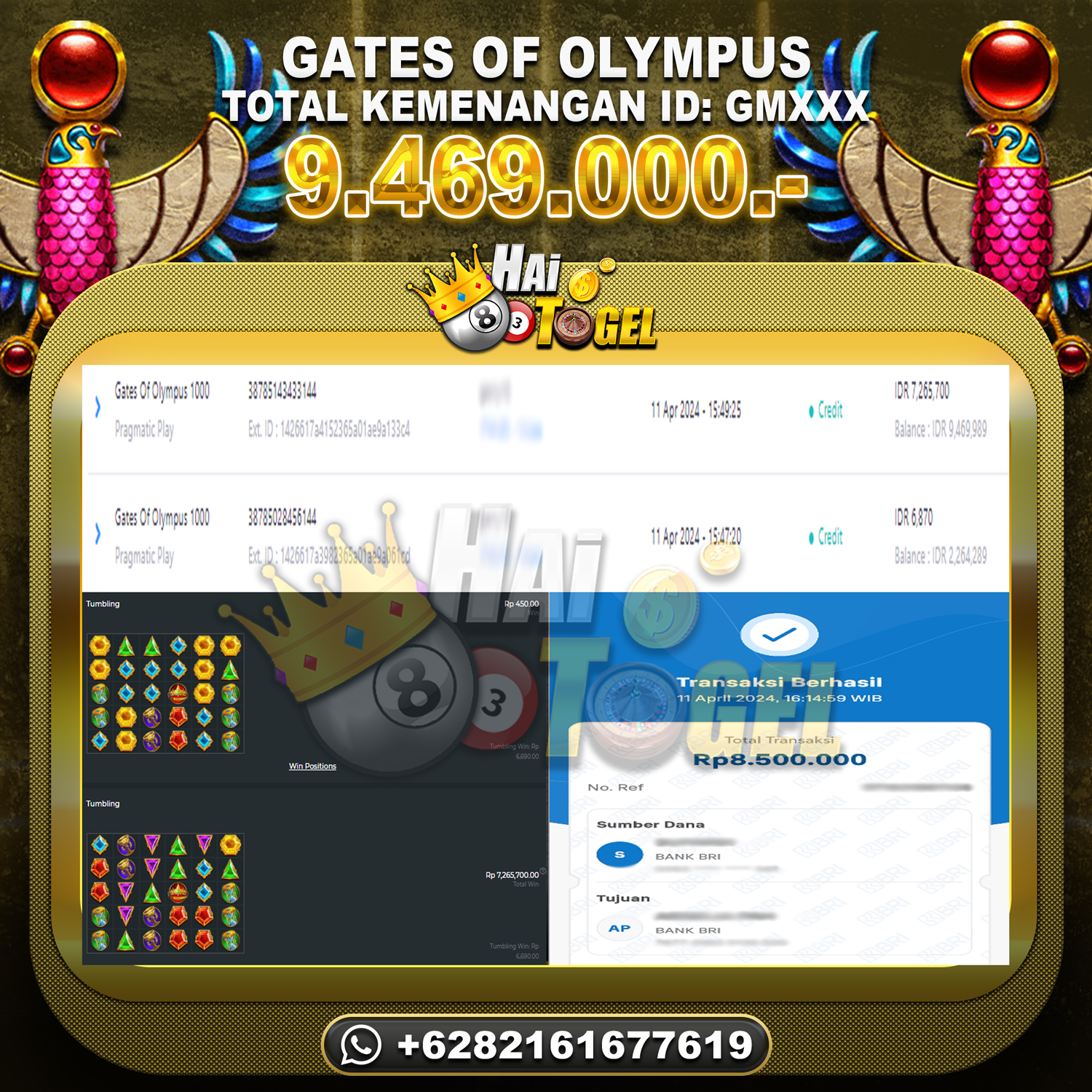 You are currently viewing BUKTI KEMENANGAN SLOT HAITOGEL GATES OF OLYMPUS RP. 9.469.000