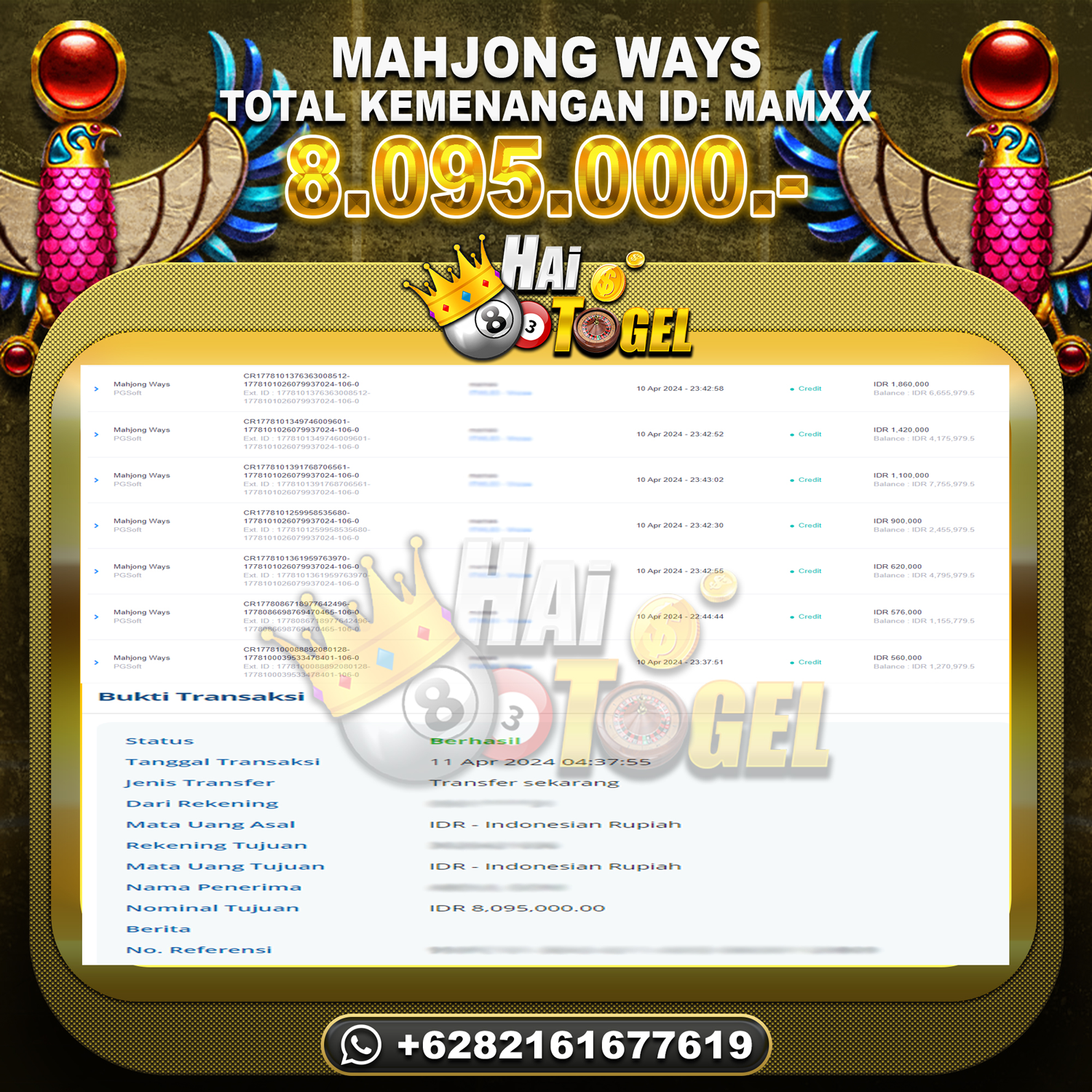 You are currently viewing BUKTI JP SLOT HAITOGEL MAHJONG WAYS 2 RP. 8.095.000