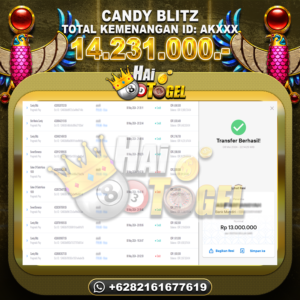 Read more about the article KEMENANGAN HAITOGEL JP BUKTI : CANDY BLITZ RP. 14.231.000