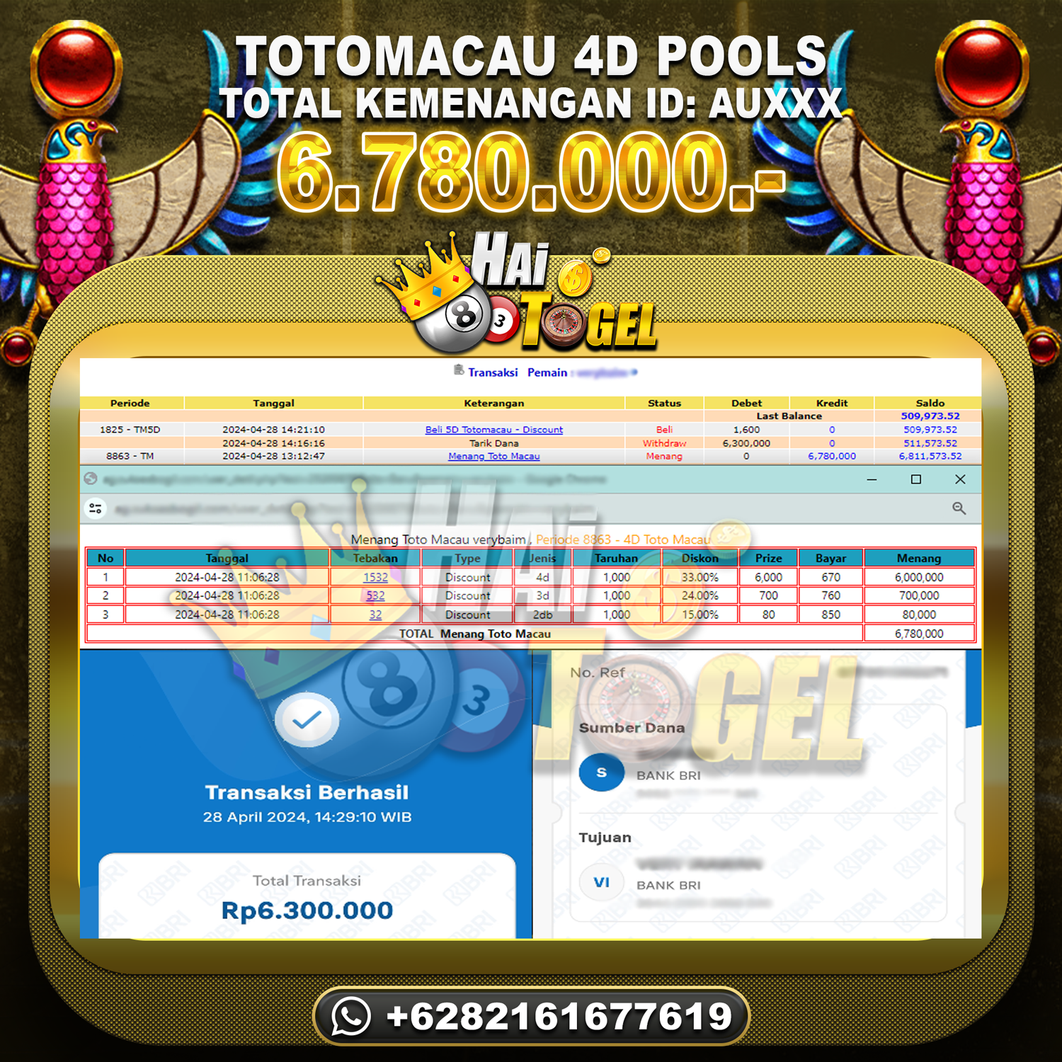 You are currently viewing BUKTI JACKPOT HAITOGEL PASARAN TOTOMACAU4D RP. 6.780.000