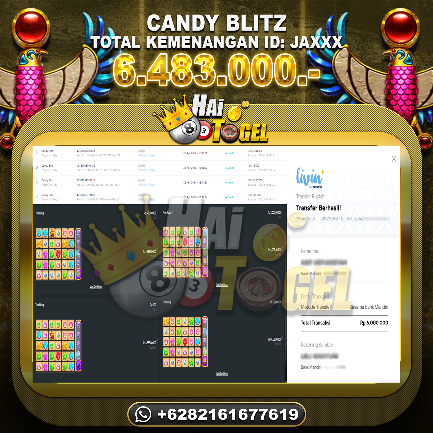 You are currently viewing KEMENANGAN HAITOGEL JP BUKTI : CANDY BLITZ RP. 6.483.000