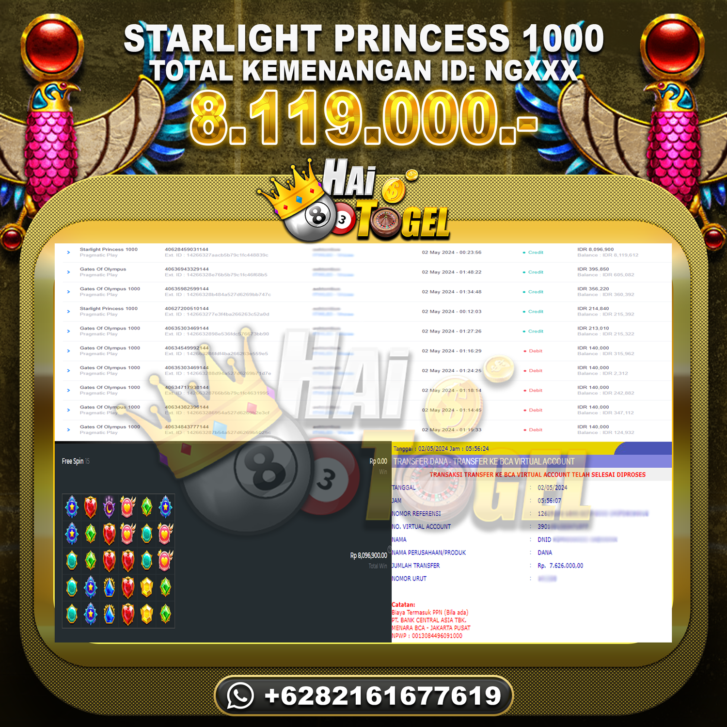 You are currently viewing BUKTI JP HAITOGEL SLOT : SLOT STARLIGHT PRINCESS 1000 RP. 8.119.000