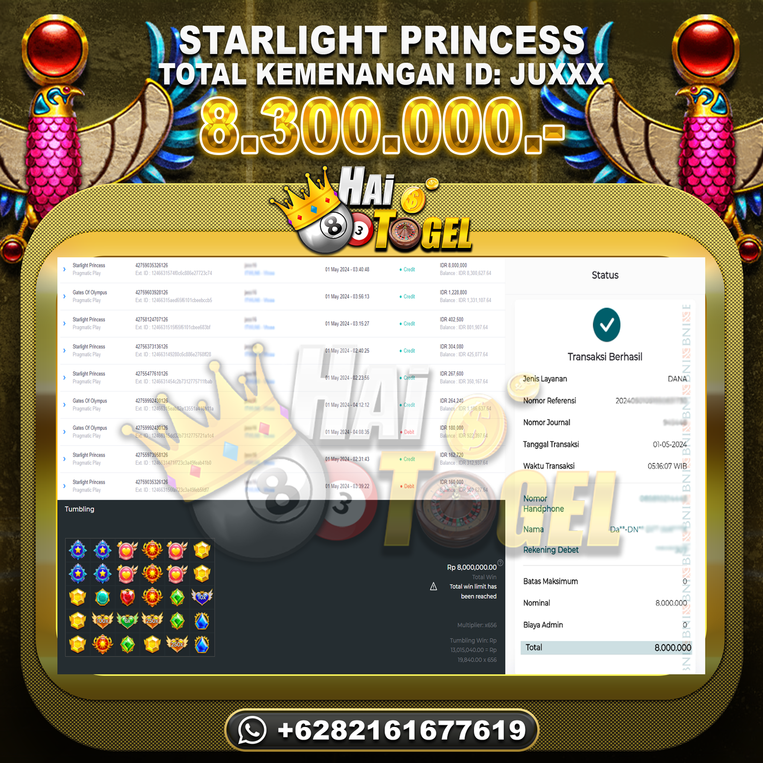 You are currently viewing BUKTI JP HAITOGEL SLOT : SLOT STARLIGHT PRINCESS RP. 8.300.000