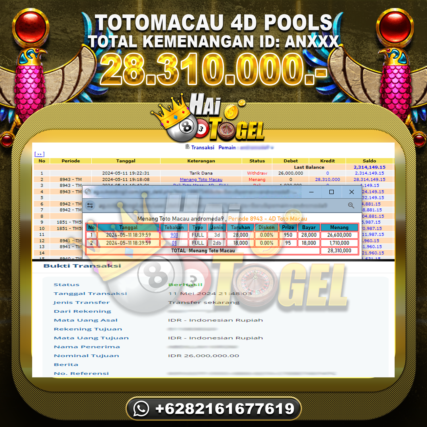 You are currently viewing TOGEL HAITOGEL BUKTI JP PASARAN TOTOMACAU4D RP. 28.310.000