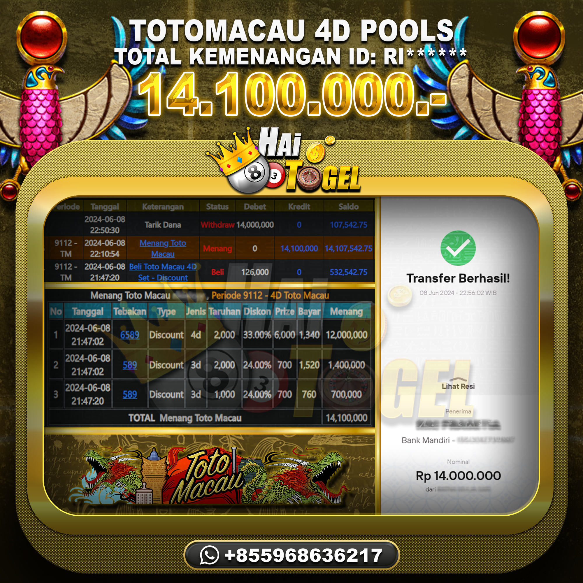 You are currently viewing TOGEL HAITOGEL BUKTI JP PASARAN TOTOMACAU4D RP. 14.100.000