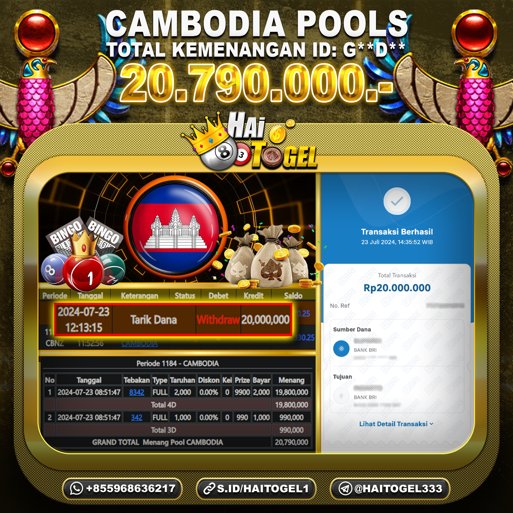 You are currently viewing BUKTI JACKPOT CAMBODIA HAITOGEL CAMBODIA RP. 20.790.000