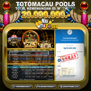 Read more about the article JP HAITOGEL PEMBAYARAN TOGEL TOTOMACAU4D RP. 20.090.000