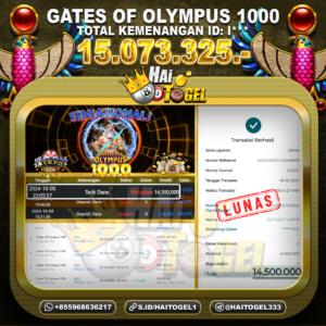 Read more about the article BUKTI JP SLOT PEMBAYARAN GATES OF OLYMPUS 1000 RP. 15.073.325