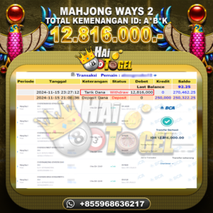 Read more about the article BUKTI SLOT GACOR HAITOGEL MAHJONG WAYS 2 RP. 12.816.000