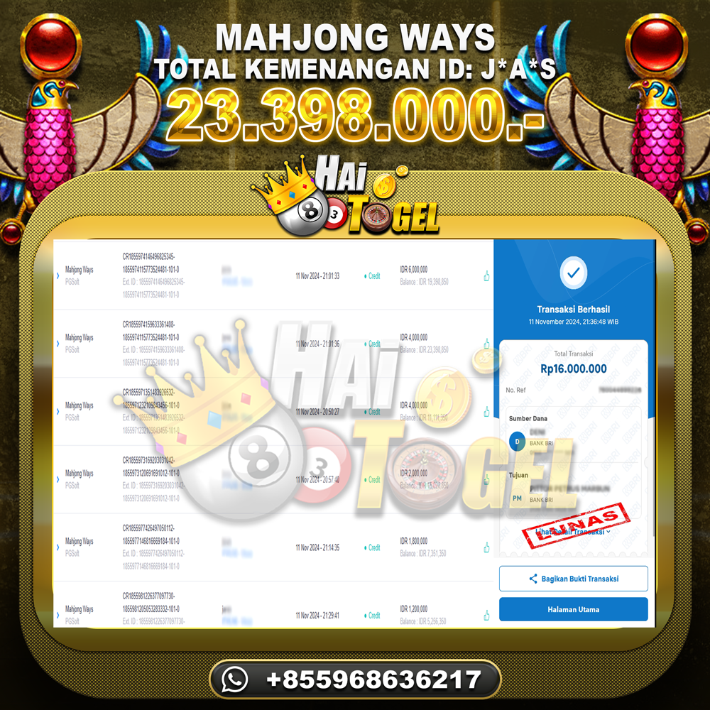 You are currently viewing GACOR SLOT PEMBAYARAN HAITOGEL MAHJONG WAYS RP. 23.398.000