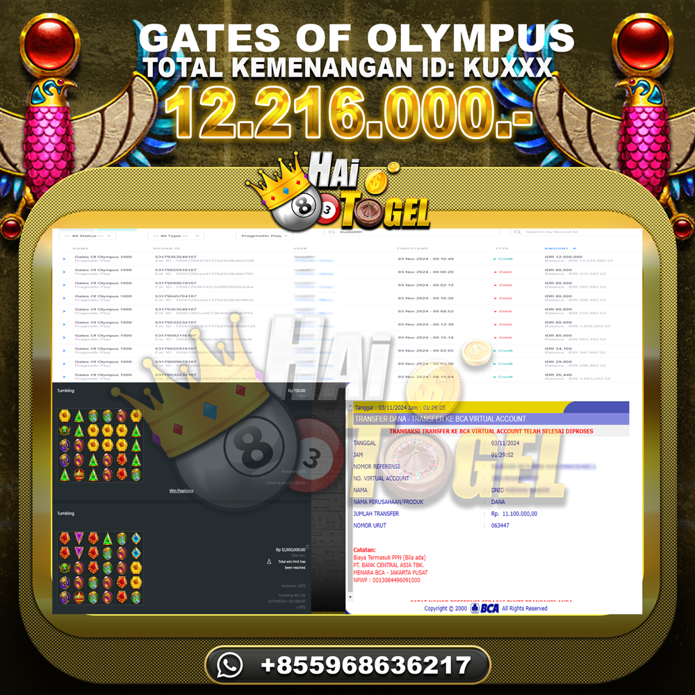 Read more about the article SLOT BUKTI JP PEMBAYARAN GATES OF OLYMPUS RP. 12.216.000