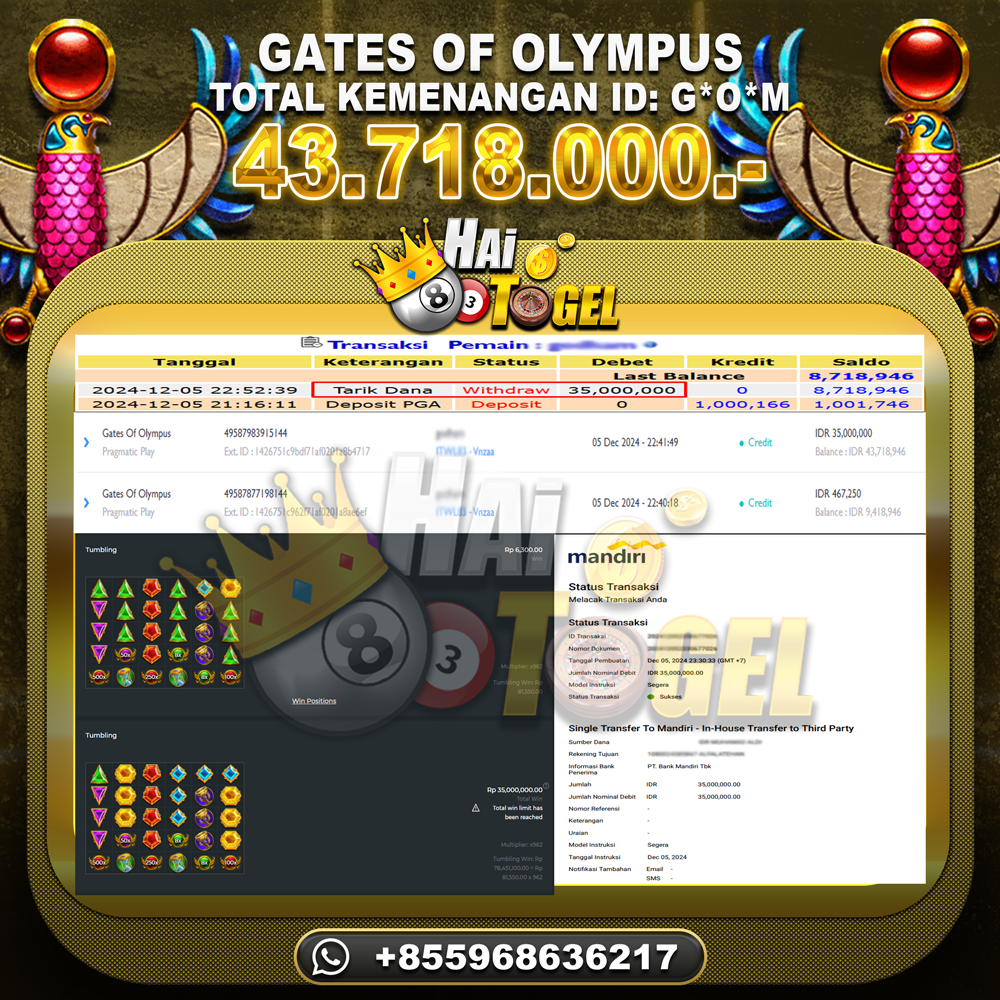 You are currently viewing JP PEMBAYARAN SLOT BUKTI GATES OF OLYMPUS RP. 43.718.000