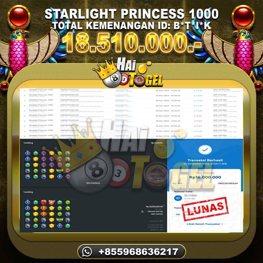 Read more about the article SLOT JP HAITOGEL KEMENANGAN : STARLIGHT PRINCESS 1000 RP. 18.510.000