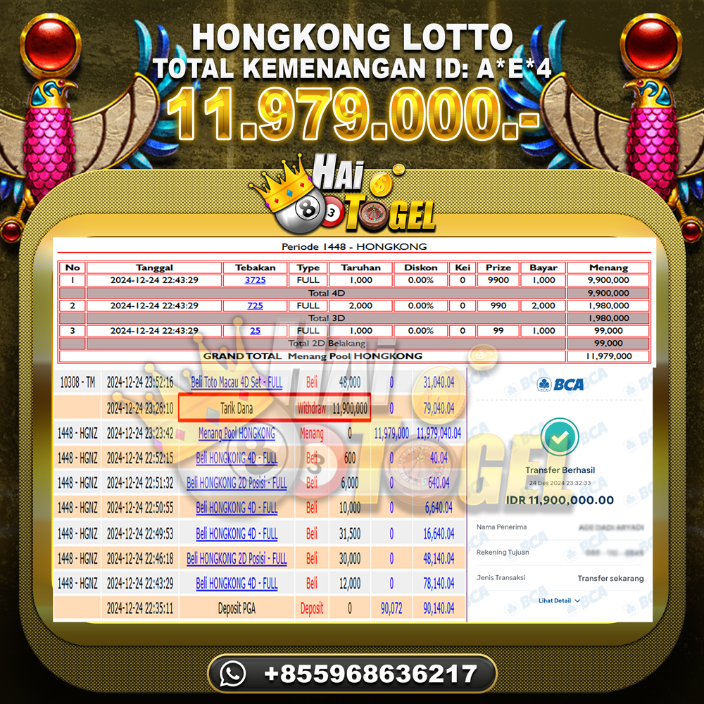 Read more about the article JACKPOT TOGEL GACOR HAITOGEL : HONGKONG LOTTO RP. 11.979.000