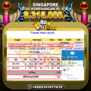 Read more about the article TOGEL HAITOGEL KEMENANGAN BUKTI : SINGAPORE RP.9.316.000,-