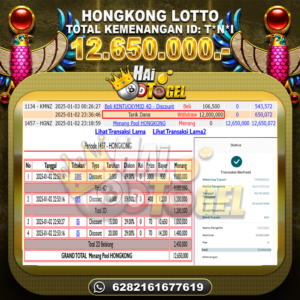 Read more about the article PASTI CAIR HAITOGEL GACOR JACKPOT : HONGKONG LOTTO RP. 12.650.000