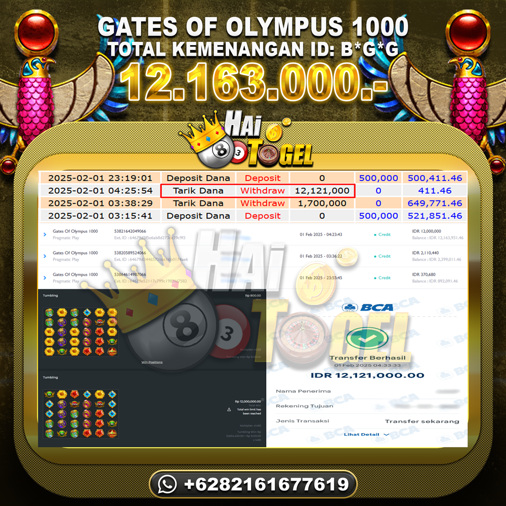 Read more about the article PEMBAYARAN BUKTI SLOT JP GATES OF OLYMPUS 1000 RP. 12.163.000