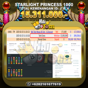 Read more about the article JP HAITOGEL KEMENANGAN SLOT : STARLIGHT PRINCESS 1000 RP. 15.311.000