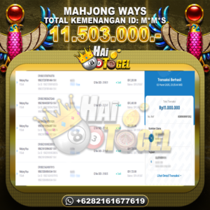 Read more about the article PEMBAYARAN SLOT HAITOGEL GACOR MAHJONG WAYS RP. 11.503.000